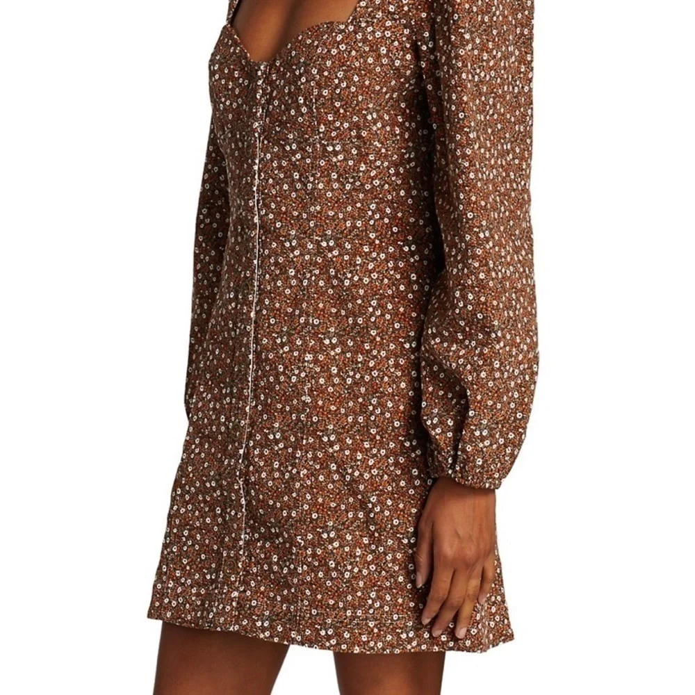 REVOLVE x FREE PEOPLE Call Me Cord Long puff Sleeve Snap front Mini new
